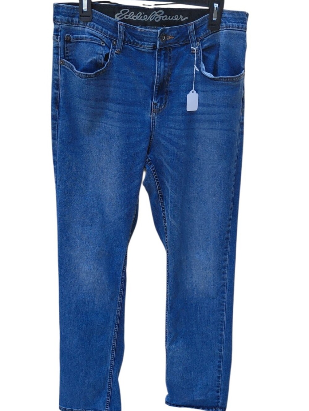 8926AA..Men's Eddie Bauer Blue Slim Fit Jeans Size 32X32 10" Rise